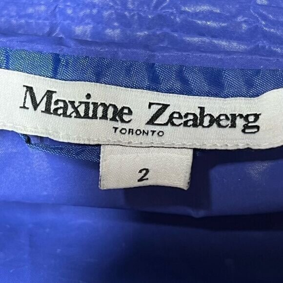 NWOT Maxime Zeaberg Chic Royal Blue Designer Raincoat Womens Sz - Picture 7 of 7